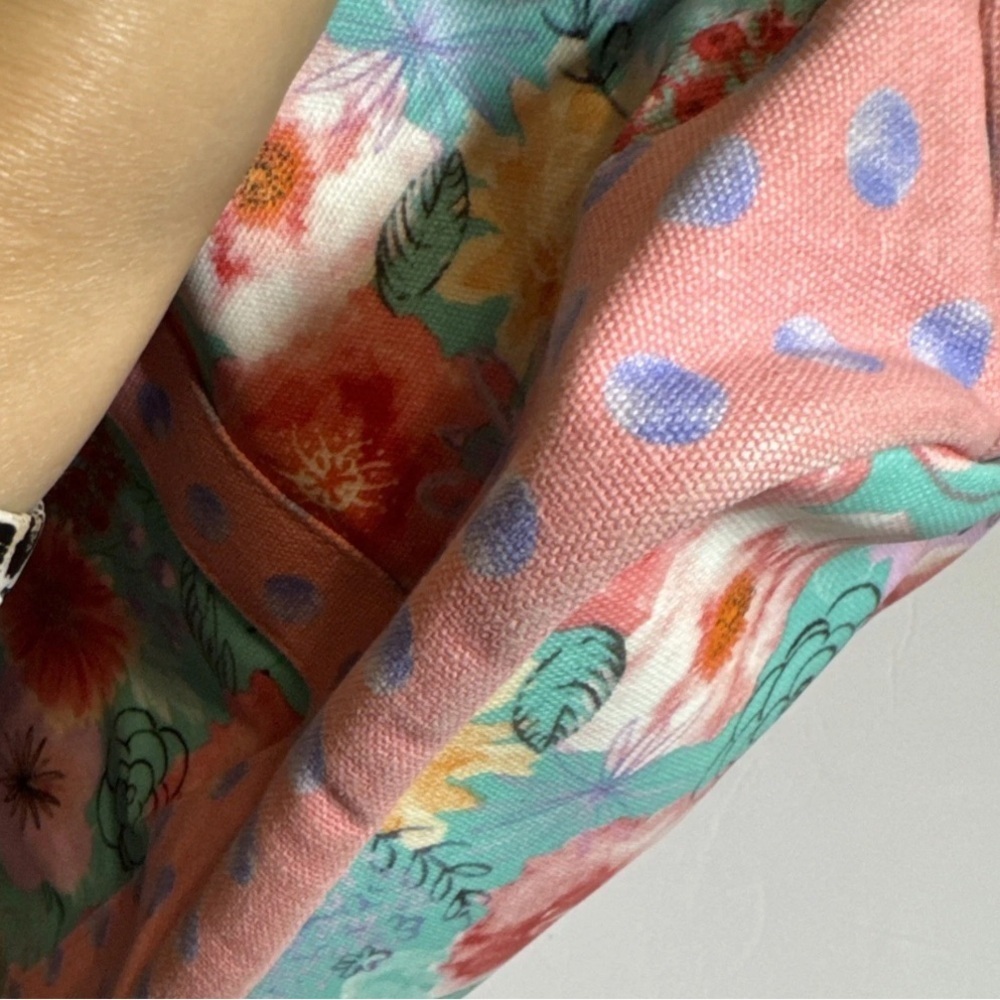 MATILDA JANE Relaxing Sunshine Pink Floral & Dots Oversize Tote Bag 19” Wide - Picture 16 of 16